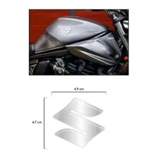 2 Adesivos Cromados Resinados Suzuki Tanque Moto Universal Foto mini  2