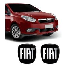 2 Adesivos Emblema Fiat Preto Black Grand Siena 2012/2019 Foto mini 1