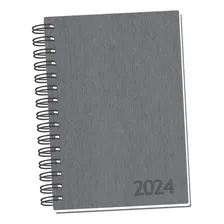 2 Agendas Diária Masculina Homem Preta Grafite Metalizada Ano 2024 Escovado Foto mini 2