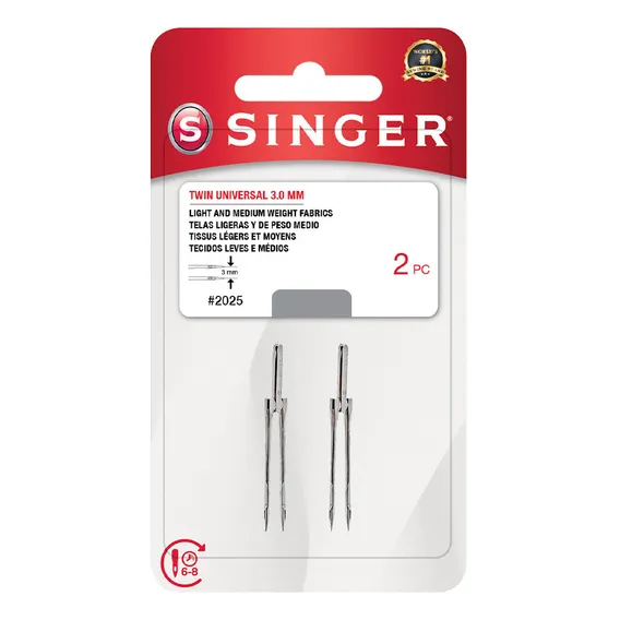 2 Agulha Dupla Singer Máquina Costura Doméstica - 3mm Cor Número 14 Foto 1