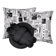 2 Almofadas Decorativas Cheias Sala Sof谩 + Almofada N贸 Preto Foto mini 1