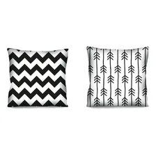 2 Almofadas Preto E Branco A Escolher Tam 42x42 C/enchimento Desenho Do Tecido Estampado Foto  mini 1