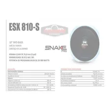 2 Alto Falantes Woofer Snake Pro 10 Polegadas Esx810-s 450w Foto mini 4