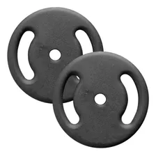 2 Anilhas Vazadas 2kg P/ Musculação Treino Cor Preto Foto  mini 1