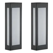 2 Arandela Retangular Externa 40cm E-27 Preto Jardim Alz66 Foto  mini 1