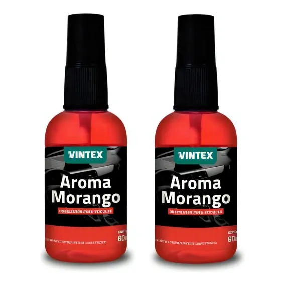 2 Arominha Spray Morango Cheirinho Carro Ambiente Vintex Foto 1