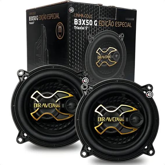 2 Auto Falantes 5 Polegadas Triaxial 100wrms Porta Malas Cor Preto Foto 1