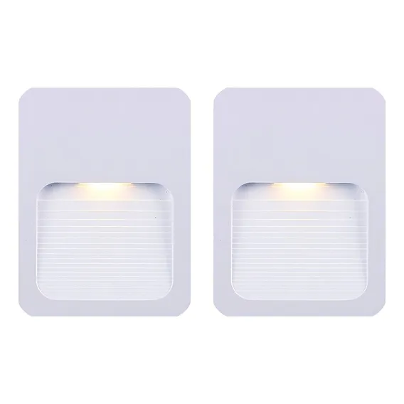 2 Balizador Parede Escada Ip65 Led 2w Branco Quente 3000k 110V/220V Foto 1
