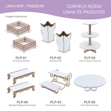 2 Bandejas Mdf Retangular Porta Doces Decoração Mdf Branco Foto mini 3