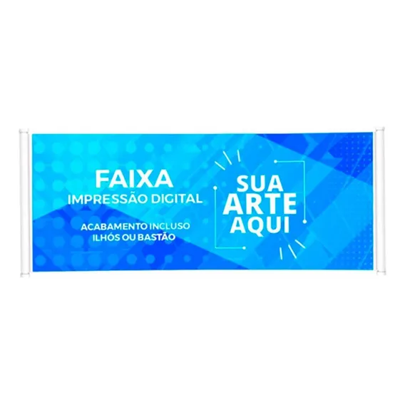 2 Banner Faixa Lona Personalizado 120x120cm C Acabamento Foto 1
