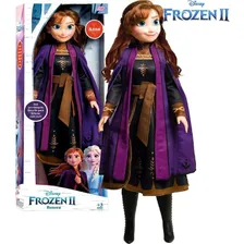 2 Bonecas Articuladas Frozen Elsa E Anna Filme Grande 80 Cm Foto mini 2