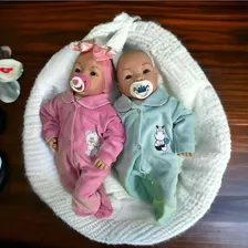 2 Bonecos BebĂȘ Reborn Realista GĂȘmeos Menina e Menino Tata e Biel Foto mini 2