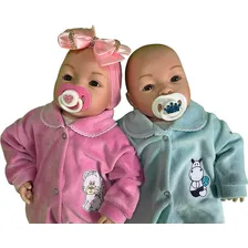 2 Bonecos BebĂȘ Reborn Realista GĂȘmeos Menina e Menino Tata e Biel Foto mini 4