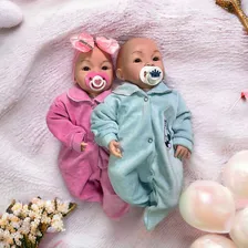 2 Bonecos BebĂȘ Reborn Realista GĂȘmeos Menina e Menino Tata e Biel Foto mini 1