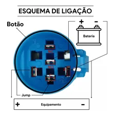 2 Botão Inox Led 12v 24v Liga Desliga Com Trava Universal Cor Azul 12v - 24v Foto mini  2