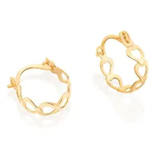 2 Brincos Rommanel 523351 Argola Larga De Corações vazados folheado 18k Cor Dourado Foto  mini 1