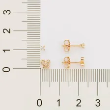 2 Brincos Rommanel 527056 Borboleta E Zirc么nia Banhado Ouro Foto mini 3