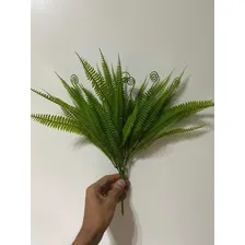 2 Buquê De Samambaia Arranjo Artificial Silicone 40cm Foto mini 4