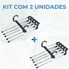 2 Cabides Organizador Calça Vestido Saia Retrátil Dobrável Foto mini  2