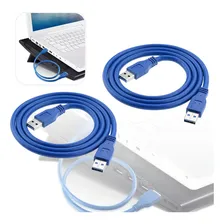 2 Cabo Usb Macho X2 3.0 Duas Pontas TranferĂȘncia Arquivos Pc Foto mini 1