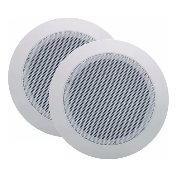 2 Caixa Acústica Arandela Som Teto Gesso 6 Pol 110w Rms Cor Branco 110v/220v Foto 1