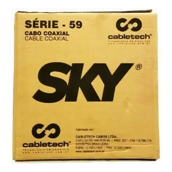 2 Caixa De Cabo Rg 59 100 Mts 20 Conector Rg-59 Foto 1