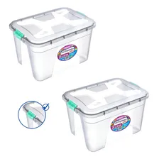 2 Caixa Organizadora Transparente 20 Litros C/ Trava Uninjet Foto mini 1