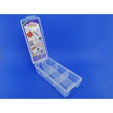 2 Caixa Organizadora Transparente Bijuteria 6 Divis贸rias Liso Foto mini 2
