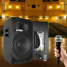 2 Caixas Som Ativa E Passiva 600w Bluetooth Driver Titanio Cor Preto 110v/220v Foto mini  3