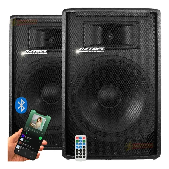 2 Caixas Som Ativa E Passiva 600w Bluetooth Driver Titanio Cor Preto 110v/220v Foto 1