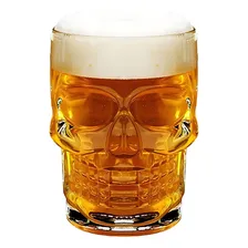 2 Caneca Caveira Rock Chopp Cerveja Vidro 510ml Grande Foto mini 4