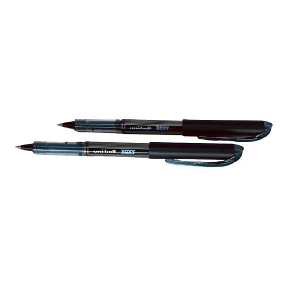 2 Caneta Uni Ball Boxy Ub-150-g Preta Roller Ball Foto 1