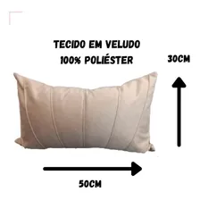 2 Capa Almofada Drapeada Retangular Veludo Bege Areia 30x50 Foto mini 4