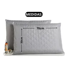 2 Capa De Travesseiro Impermeável, Matelada E Com Ziper Cor Cinza Liso Foto mini  3