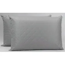 2 Capa De Travesseiro Impermeável, Matelada E Com Ziper Cor Cinza Liso Foto  mini 1