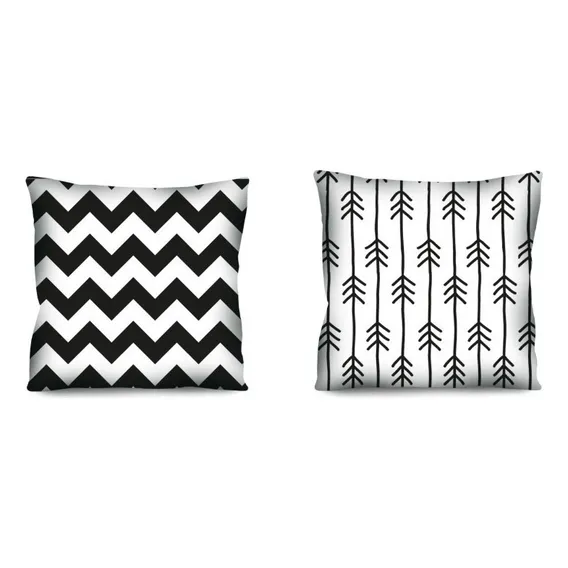 2 Capas De Almofadas Preto E Branco A Tam 42x42 Foto 1