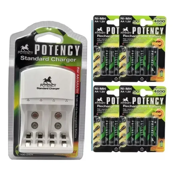 2 Carregador + 8 Pilhas Aa 4800mah + 8 Pilhas 2800mah Foto 1