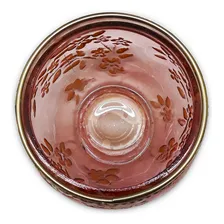 2 Castiçais Porta Velas Em Vidro Moderno Floral Rosa Foto mini 4