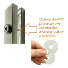 2 Coluna Torre Inox 1 Metro Preto Guarda Corpo De Segurança Foto mini 3