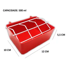 2 Comedouro Grade Pássaros Agapornis Calopsita Ring Neck Comedouro Grade 500ml 2un Cor Sortida Foto mini 4