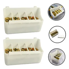 2 Comedouro Plastico Italiano Suspenso 200ml - Calopsita Cor Branco Foto mini 1