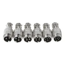 2 Conector Jack Mike Gx12 Macho Cabo 5 Pinos Sem Fêmea Foto mini 2