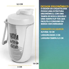 2 Coqueteleira Academia 550ml Shake Copo Shakeira Suplemento Shaker Fitness Branco Foto mini  2