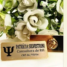 2 Crachá Broche Botton Personalizado Nome Logo Folheado Foto mini 2
