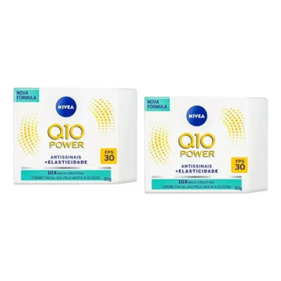 2 Creme Nivea Q10 Power Fps30 Pele Oleosa Dia Antissinais Foto 1