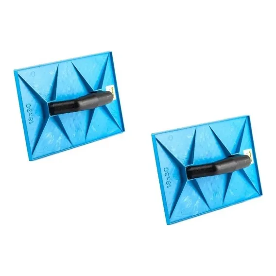 2 Desempenadeira Plastica Corrugada Azul 18x30cm Beltools Foto 1