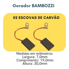 2 Escovas De Carvão Gerador Bambozzi - Medidas 19x07x30 Foto mini  3
