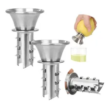 2 Espremedores Extrator Tubular Em Inox Suco Limão Laranja Cor Aço inox Foto mini 1