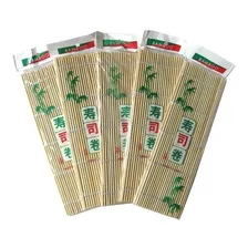 2 Esteiras Sudare Bambu Enrolar Sushi Mat Oriental 23x24 Cm Foto mini  3
