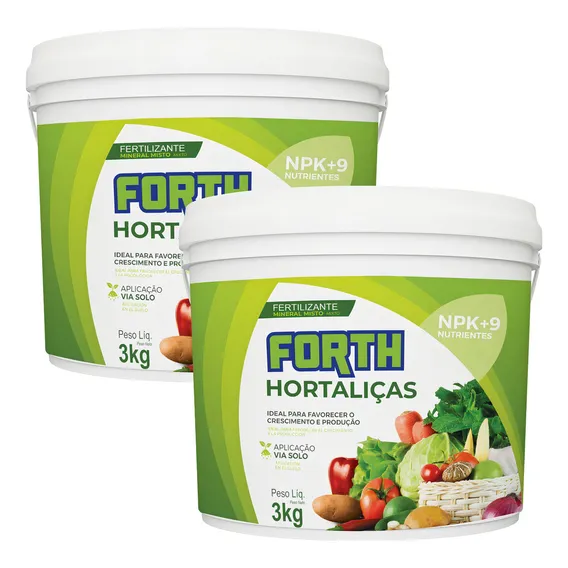 2 Fertilizante Adubo Forth Hortaliças 3kg Nutrição P/ Horta Foto 1